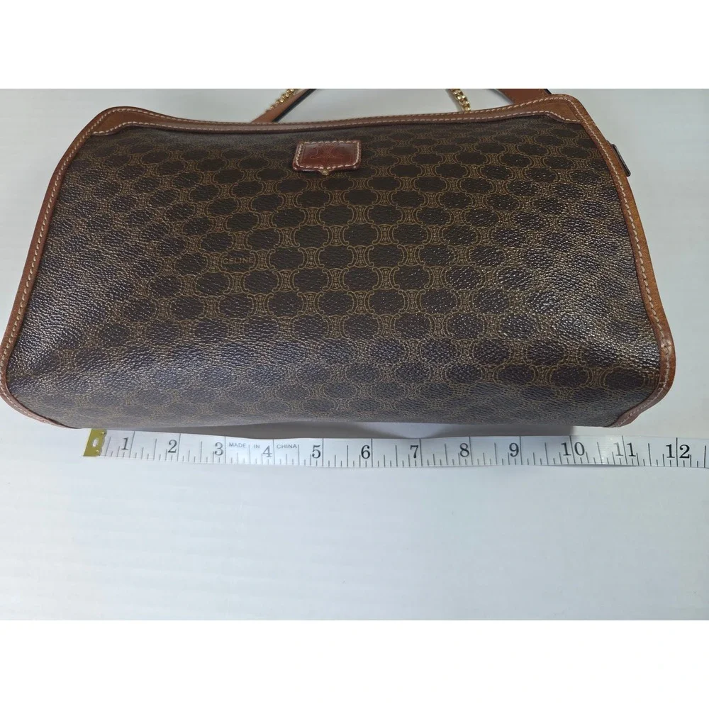 Celine Macadam Triomphe Vintage Shoulder Bag Brown Monogram Coated Canvas